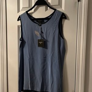 Studio One Women's Light Blue Sleeveless Blouse Set w/ silk jacket